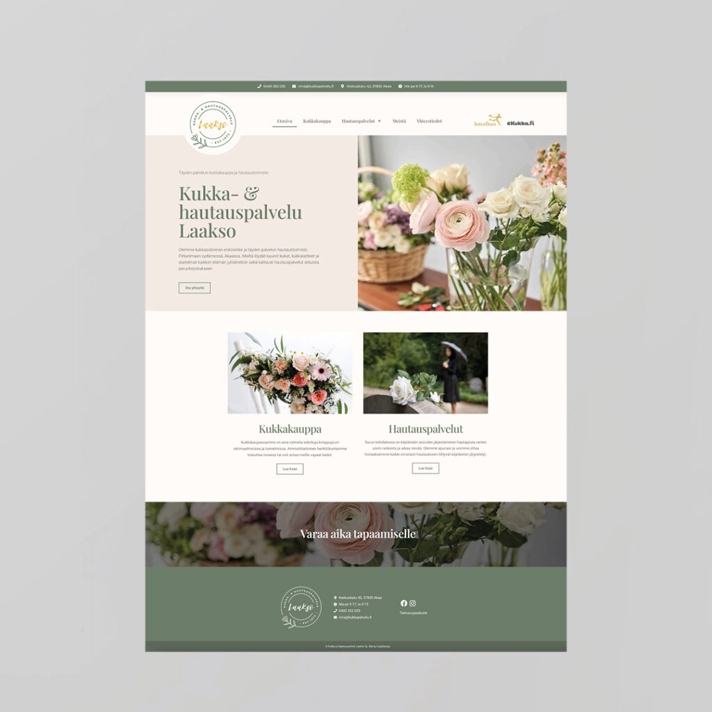 Kukkapalvelu Laakso. Site by SaijaDesign